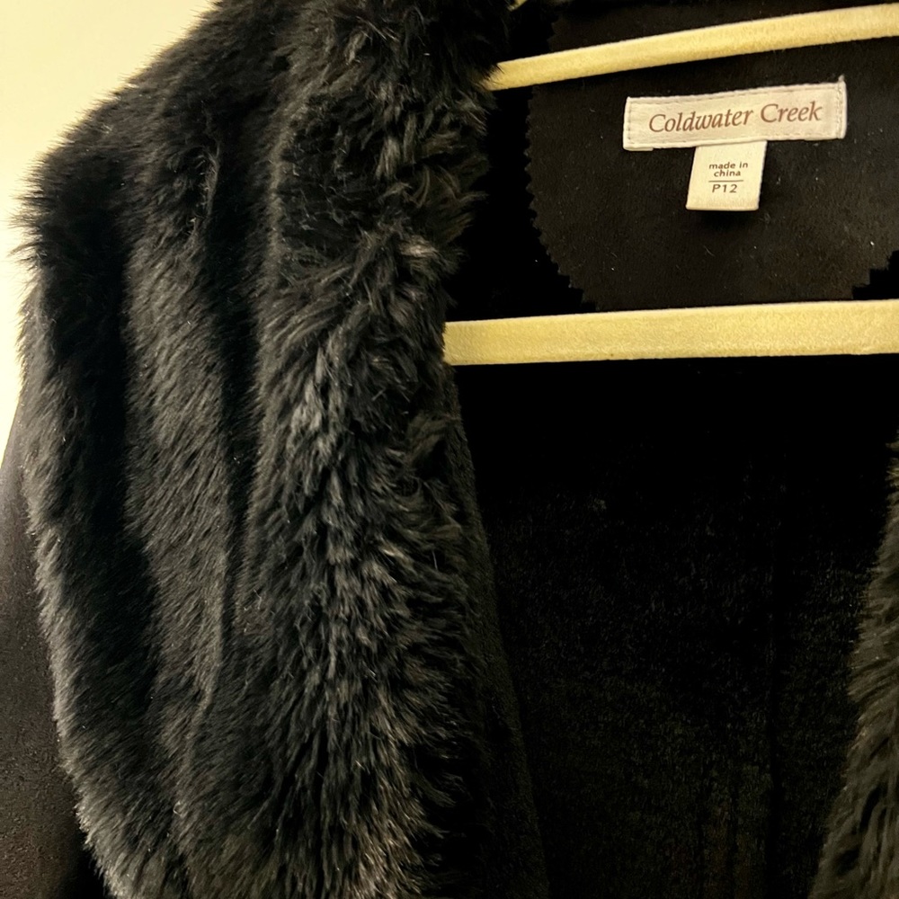 Coldwater Creek Black Faux Fur
